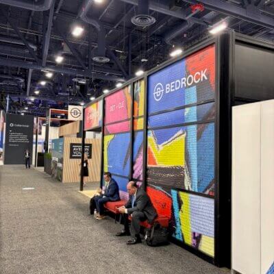 colorful tradeshow booth at icsc las vegas